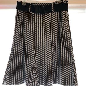 Black and white polka dots skirt, elastic belt